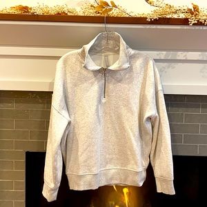 Athleta 3/4 zip - gray, size small